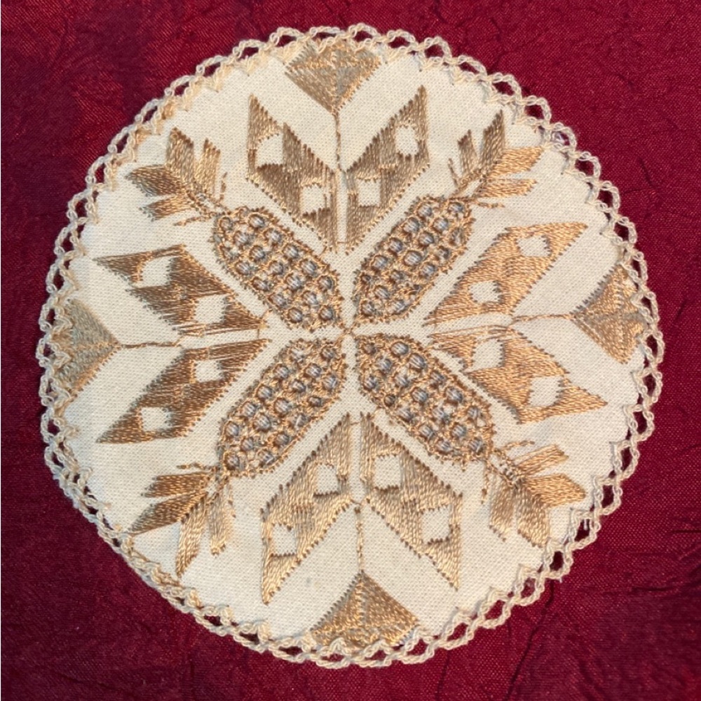 Stunning Vintage Hand Embroidered Kalocsa Hungarian Coasters